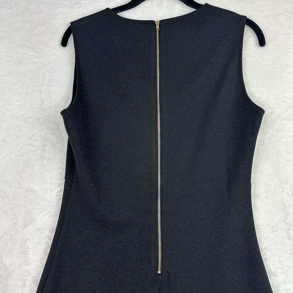 Molly Bracken Black Sleeveless Flare Slight Sparkle Knit Dress‎ M Back Zip - Picture 16 of 16